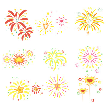 漂亮的新年烟花元素