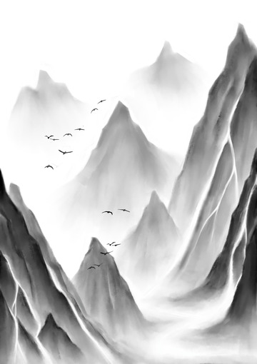 国风水墨山水画背景图