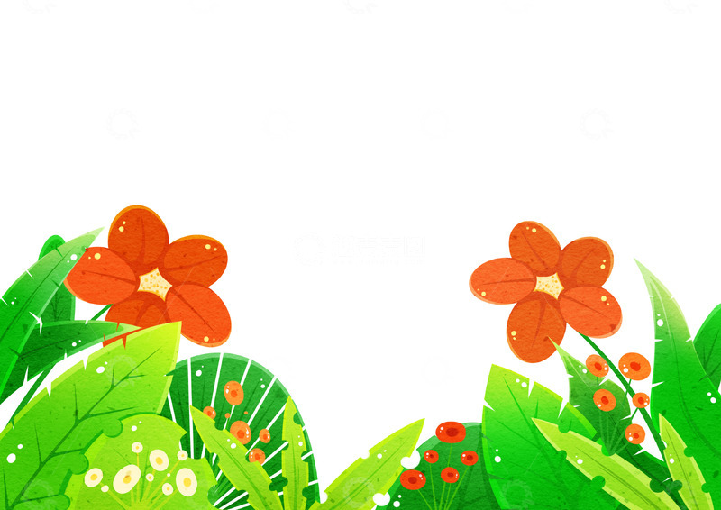 源文件下载【趣麦麦图】春日展板花草插画素材