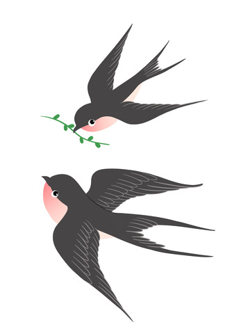 春天扁平风燕子