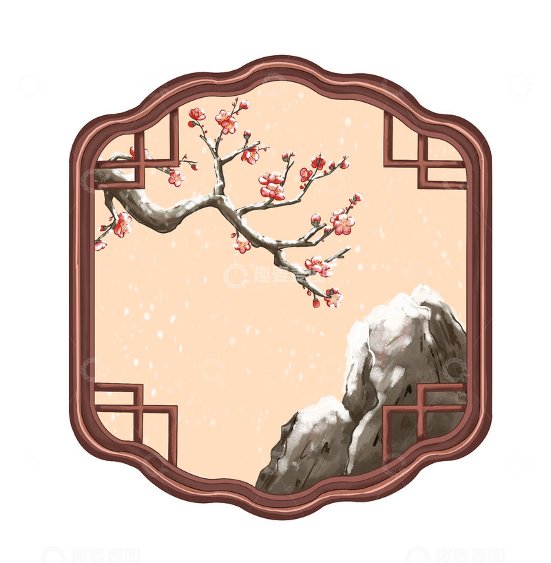 窗外雪花飘飘梅花朵朵开