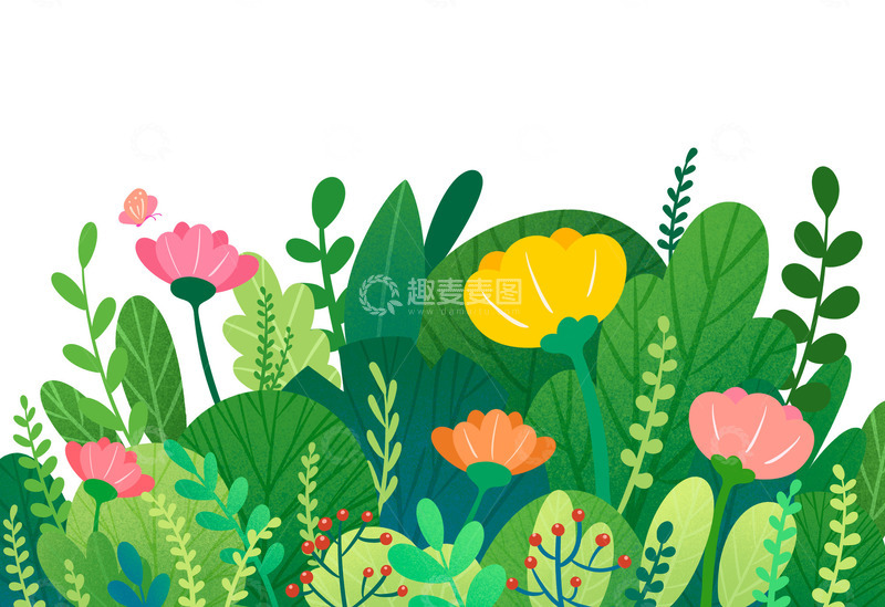 源文件下载【趣麦麦图】春天里的花草