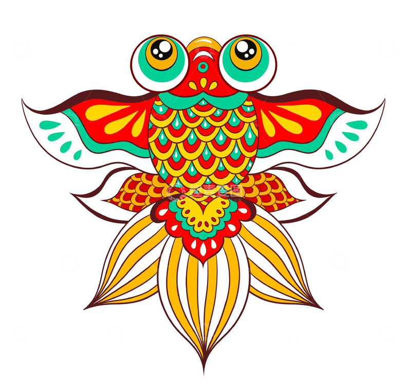 源文件下载【趣麦麦图】国潮国风金鱼风筝