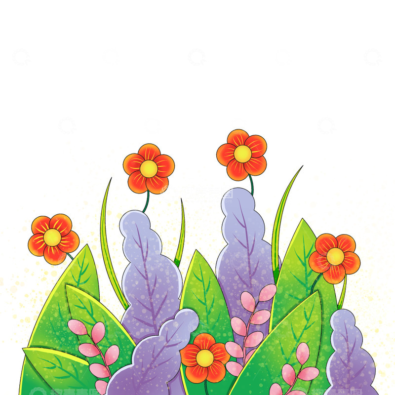 源文件下载【趣麦麦图】-植物装饰绿色春天花草自然