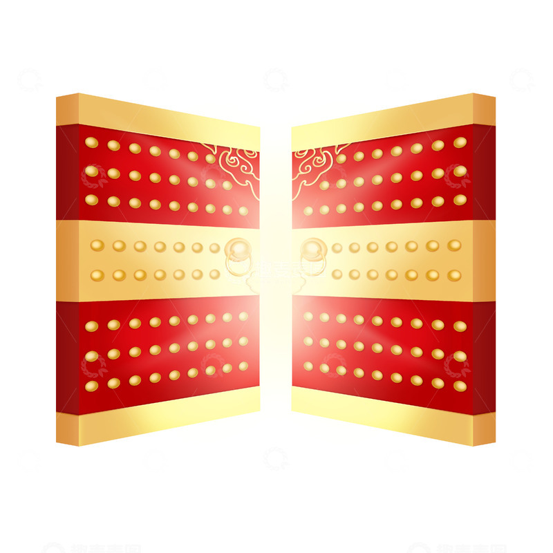 源文件下载【趣麦麦图】喜庆开工大吉红门