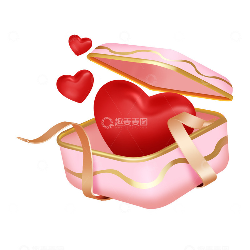 源文件下载【趣麦麦图】情人节节日浪漫情侣创意礼物礼盒