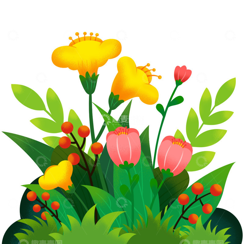 源文件下载【趣麦麦图】花草植物装饰