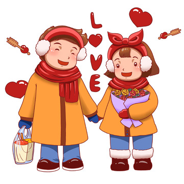 情人节爱心情侣奶茶玫瑰