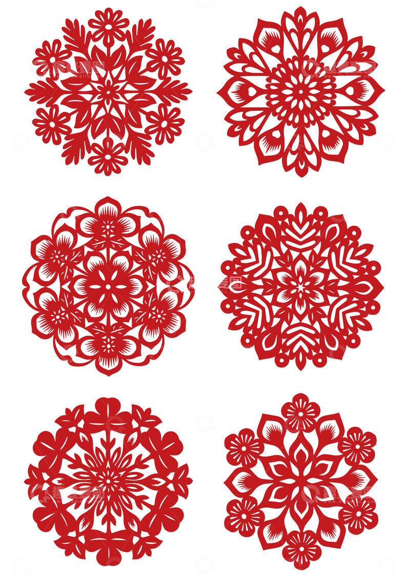 源文件下载【趣麦麦图】中国传统春节节日剪纸红色窗花素材