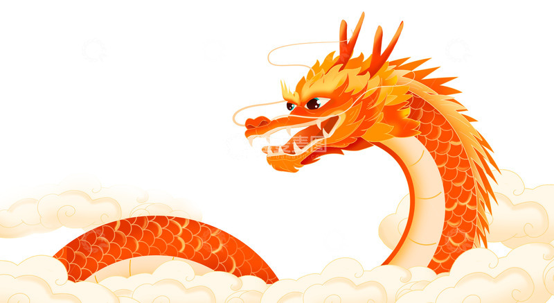 源文件下载【趣麦麦图】中国风新春2024龙年大气背景插画元素