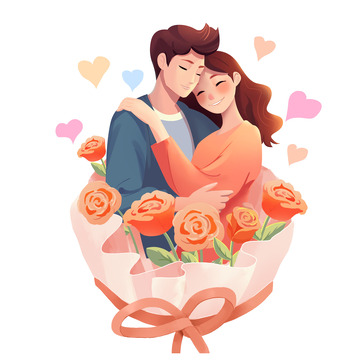 情人节情侣拥抱