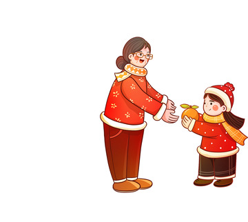 孝敬爱心奶奶女孩