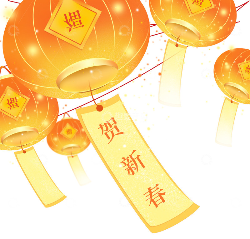 源文件下载【趣麦麦图】红色元宵节中国风灯笼猜谜语装饰边框元素