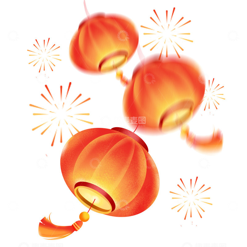 源文件下载【趣麦麦图】红色喜庆中国风国潮新春红灯笼装饰元素