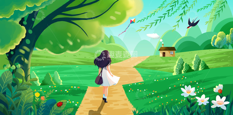 源文件下载【趣麦麦图】春天里的女孩5