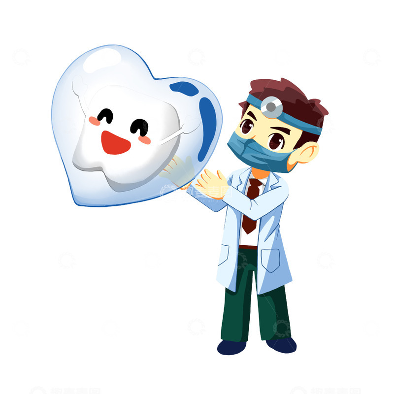 源文件下载【趣麦麦图】保护牙齿的牙科医生
