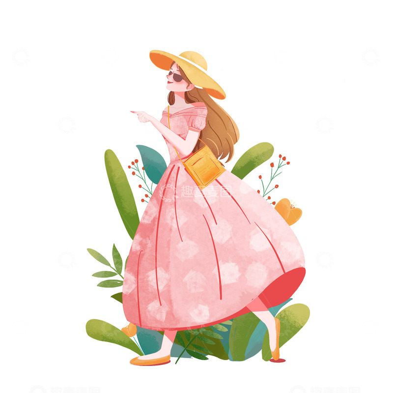 源文件下载【趣麦麦图】女神节人物妇女节手绘卡通活力