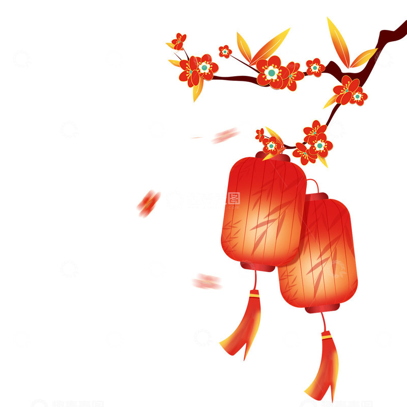 源文件下载【趣麦麦图】红色喜庆中国风国潮灯笼装饰免抠元素