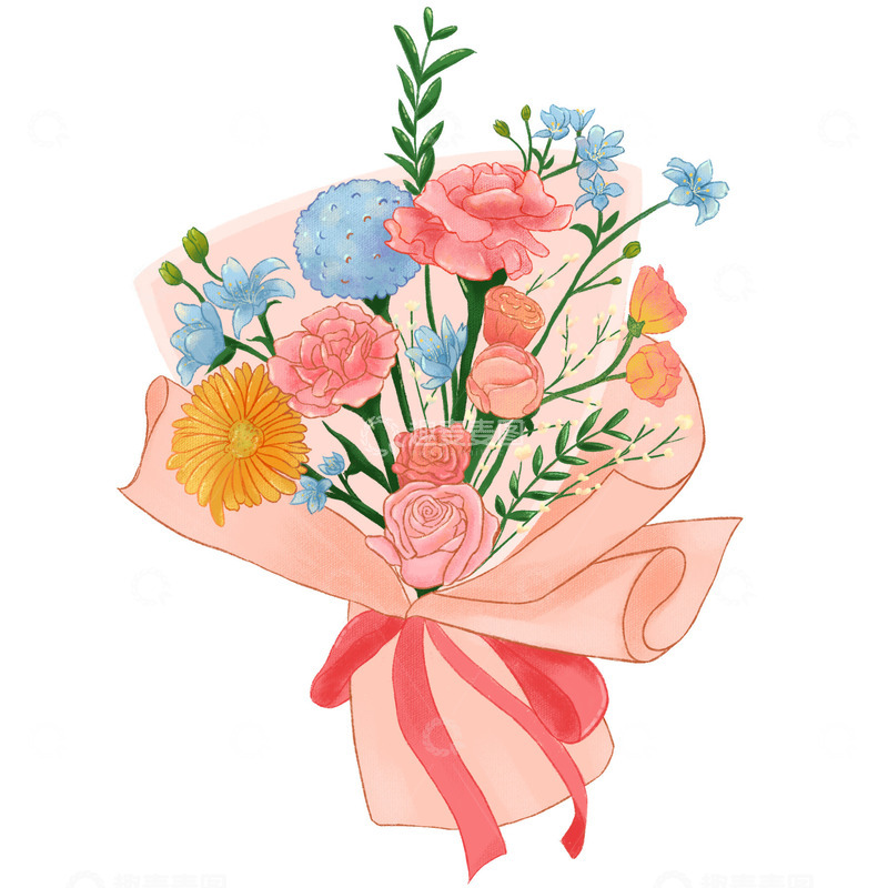 源文件下载【趣麦麦图】女神节鲜花花束