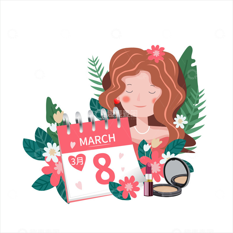 源文件下载【趣麦麦图】手绘女王日历台历