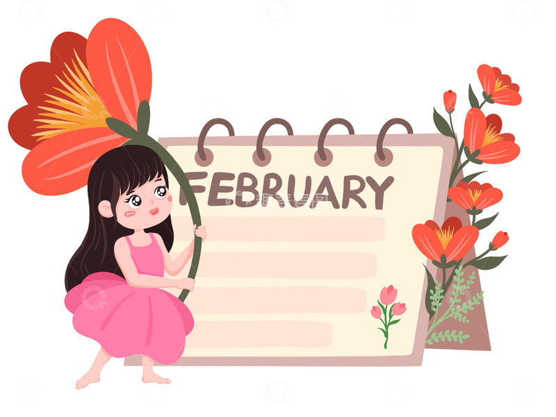 源文件下载【趣麦麦图】妇女节日历插画素材