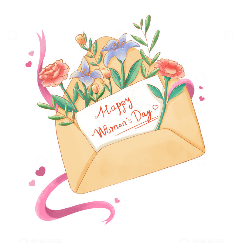 源文件下载【趣麦麦图】38节女神节妇女节爱心鲜花信件