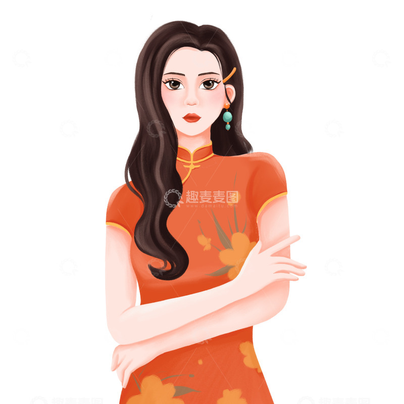 源文件下载【趣麦麦图】女神节妇女节女神插画