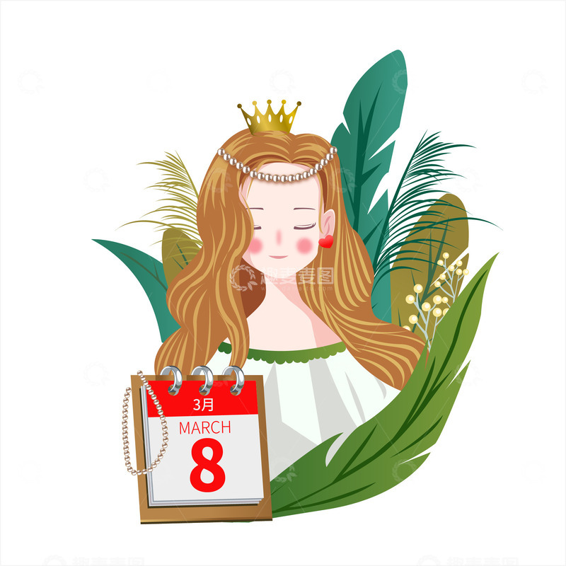 源文件下载【趣麦麦图】手绘女神女王台历