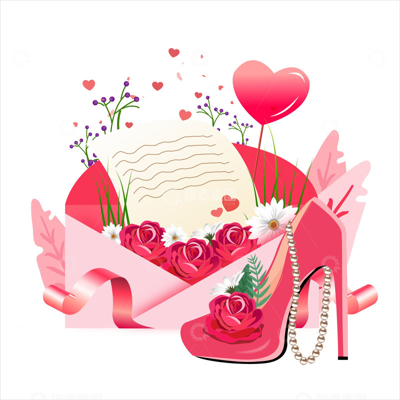 源文件下载【趣麦麦图】手绘女神信封