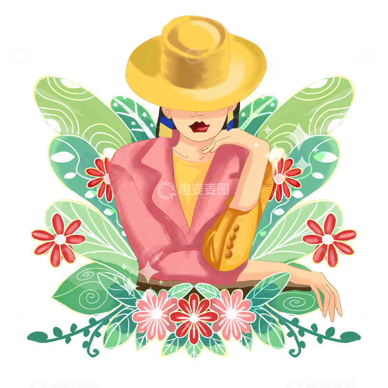 源文件下载【趣麦麦图】女神节人物-今天我就是女王