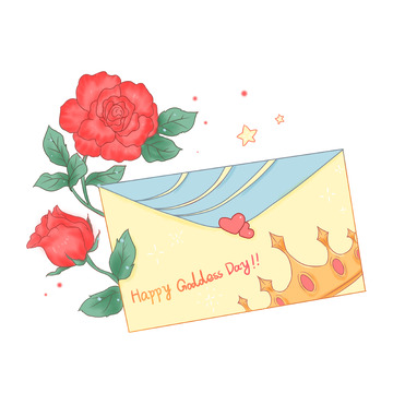 女神节信封女王皇冠