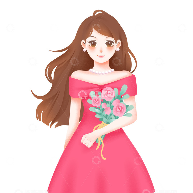 源文件下载【趣麦麦图】手绘女孩女性素材