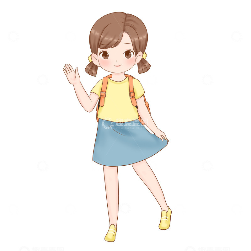 源文件下载【趣麦麦图】开学季开学报到人物