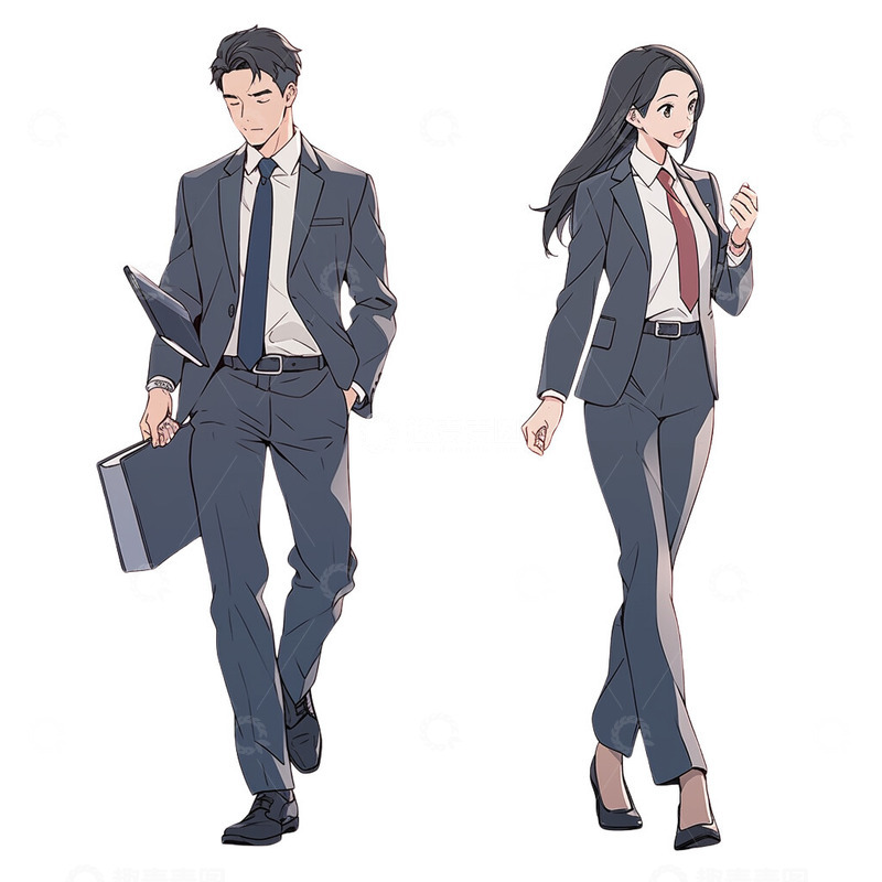 高清大图下载【趣麦麦图】动漫风格上班族