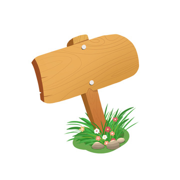 木头指示牌路标元素