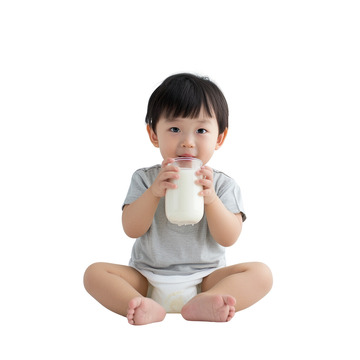 喝牛奶的小孩子婴儿