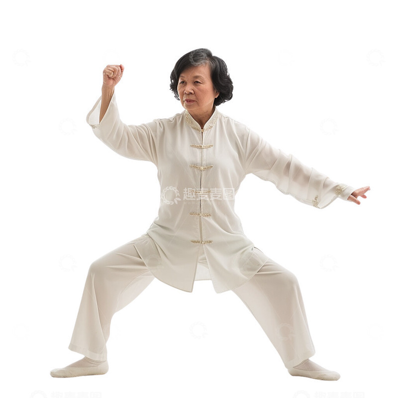 高清大图下载【趣麦麦图】练习功夫打太极拳的老人
