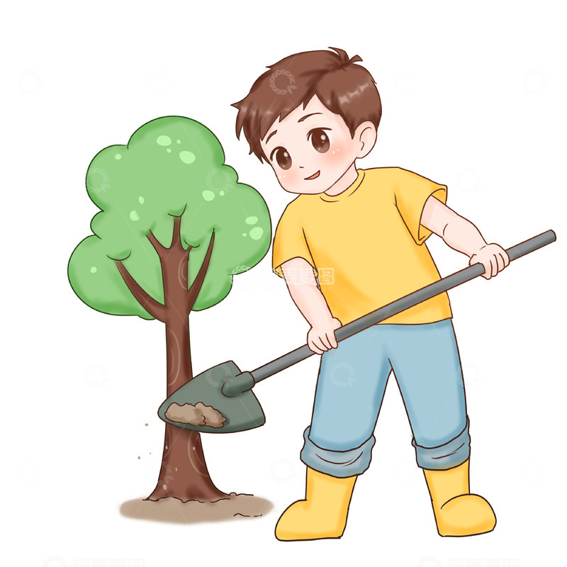 源文件下载【趣麦麦图】植树节人物场景