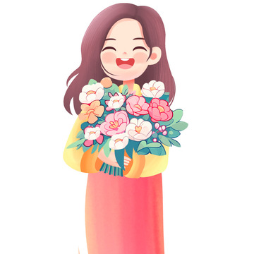 妇女节卡通可爱的人物元素