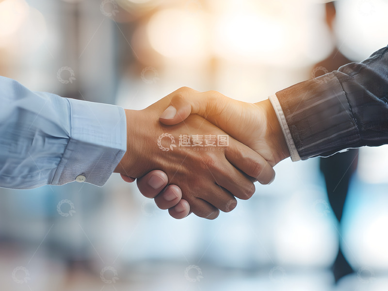 高清大图下载【趣麦麦图】谈判握手特写商业商务