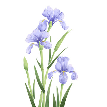 春天花朵手绘水彩鸢尾花
