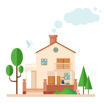 矢量扁平化别墅