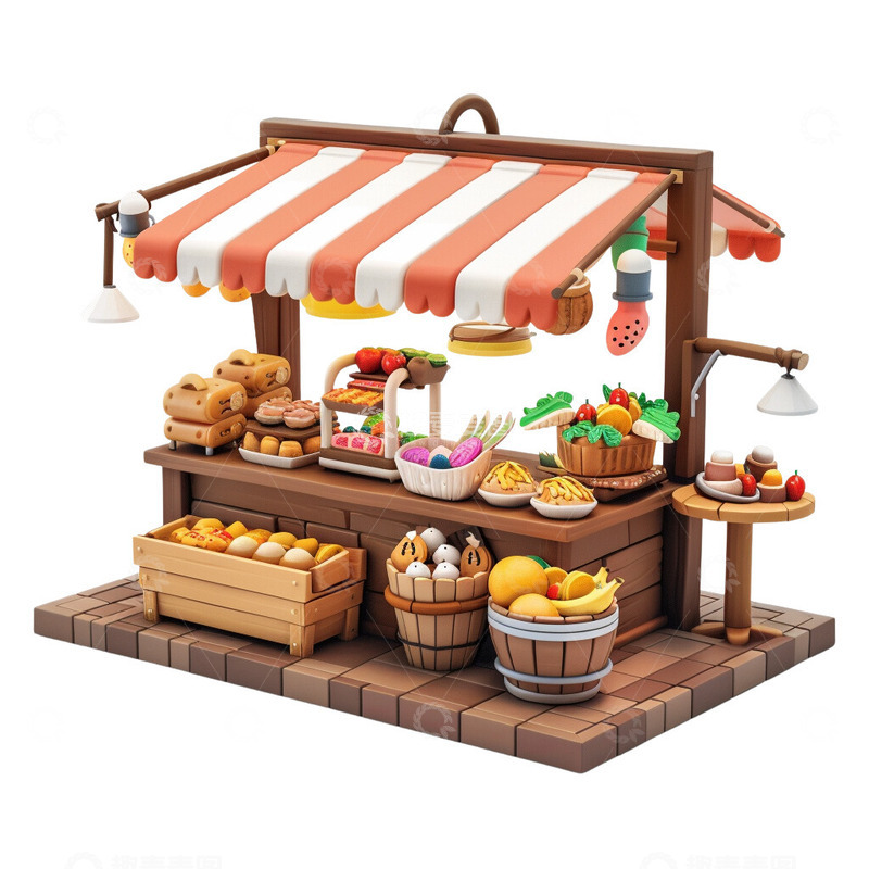 高清大图下载【趣麦麦图】路边美食摊位小吃摊