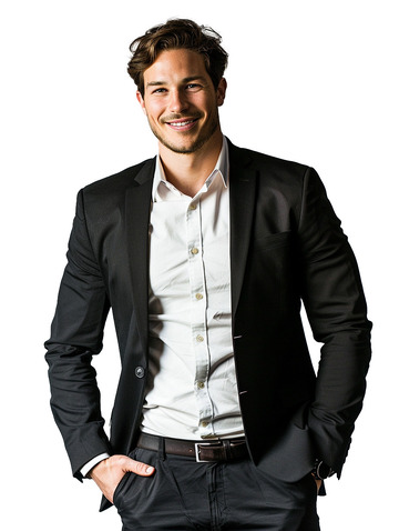 西装外国男性双手插兜