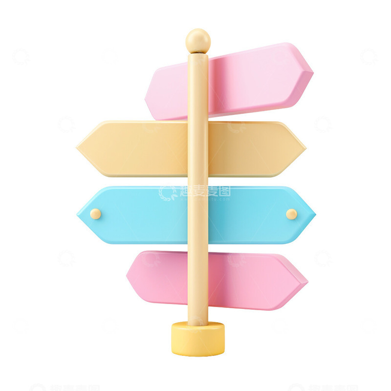 高清大图下载【趣麦麦图】卡通彩色路牌