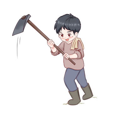 劳动节耕种人物