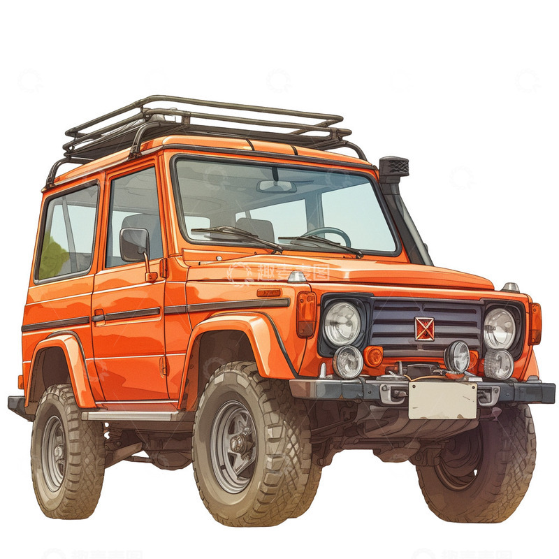 高清大图下载【趣麦麦图】卡通风格越野车