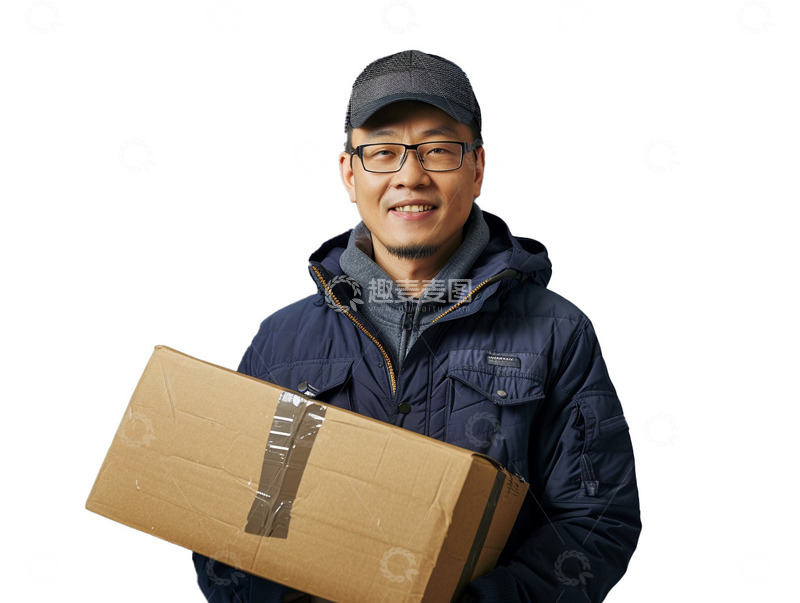 高清大图下载【趣麦麦图】送快递的快递员