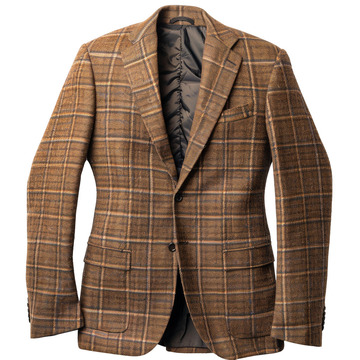 棕色网格西服
