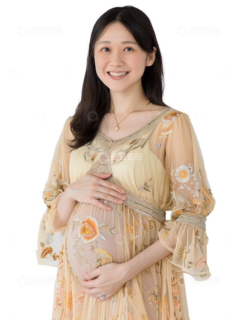 高清大图下载【趣麦麦图】微笑的孕妇形象
